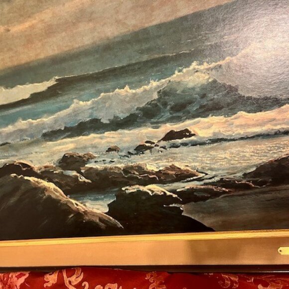 1960s Robert Wood Golden Surf Lithograph Art Print from Windsor Art 67" X 29" - Picture 2 of 7